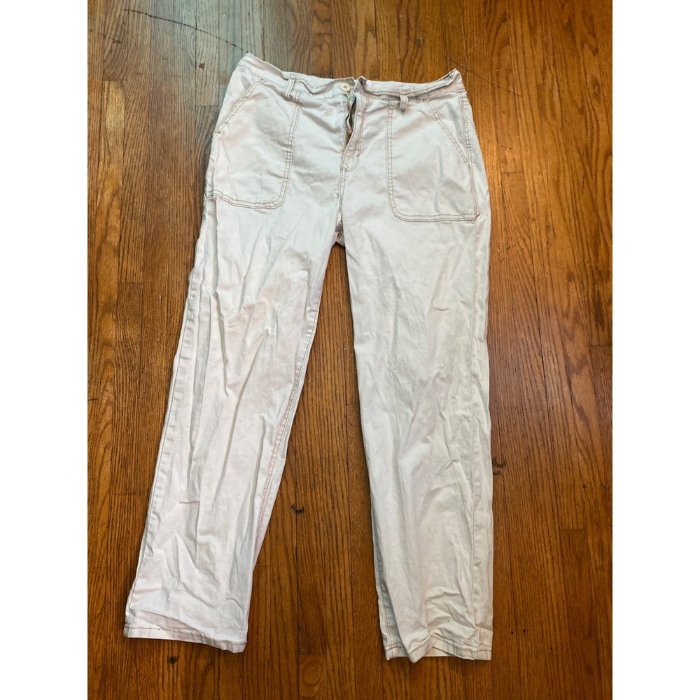 Kensie Jeans Womens 10/30 Beige Straight Leg Patch Pocket Stretch Pants